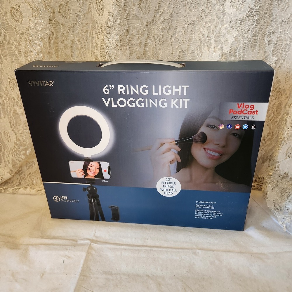 LED‎ Ring Light: Vivitar 6" inch- USB- Vlogging Kit New In Box